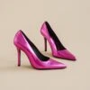 Escarpins à Bouts Pointus Et Talons En Cuir Metallisé Fushia -Xoxo Boutique 01W008344A.1694470798