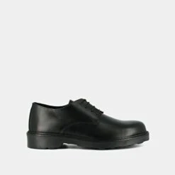 Xoxo Boutique 19 Derbies à Lacets Et Semelles Crantées En Cuir Glacé Noir