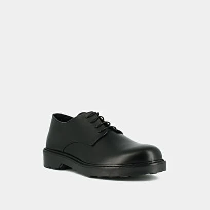 Derbies à Lacets Et Semelles Crantées En Cuir Glacé Noir 4 Derbies à Lacets Et Semelles Crantées En Cuir Glacé Noir – Image 2