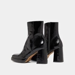 Boots à Plateformes Et Bouts Carrés En Cuir Brillant Noir -Xoxo Boutique 01W008393F.1694470903