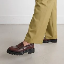 Mocassins à Semelles Crantées En Cuir Patiné Marron -Xoxo Boutique 01W008490C.1694503458