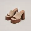 Mules à Talons Et Bouts Ouverts En Croute Beige -Xoxo Boutique 01W008542A.1694503597