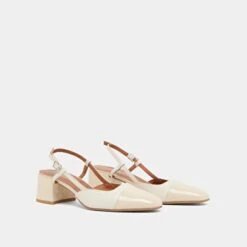 Babies à Talons Ouverts En Vernis Et Cuir écru -Xoxo Boutique 01W008550D.1694503630