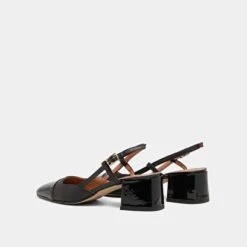 Babies à Talons Ouverts En Vernis Et Cuir Noirs -Xoxo Boutique 01W008551F.1694503636