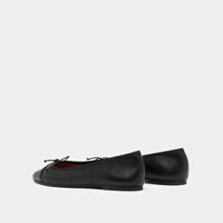 Ballerines à Bouts Ronds Et Noeuds En Vernis Cuir Noir -Xoxo Boutique 01W008553F.1694503644