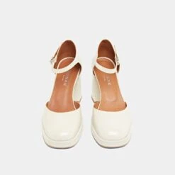 Babies à Talons Et Bouts Carrés En Cuir Brillant écru 17 Babies à Talons Et Bouts Carrés En Cuir Brillant écru -Xoxo Boutique 01W008559H.1708516755