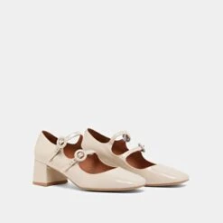 Babies à Doubles Brides Et Bouts Arrondis En Vernis écru -Xoxo Boutique 01W008562D.1694503678