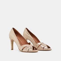 Escarpins à Bouts Ouverts En Velours Laminé Platine -Xoxo Boutique 01W008596D.1694503717