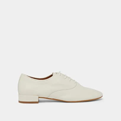 Derbies à Talons Plats En Cuir écru 4 Derbies à Talons Plats En Cuir écru – Image 2