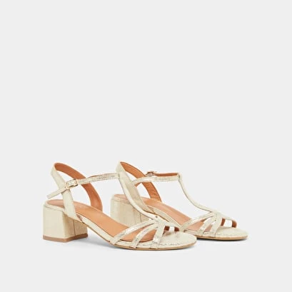 Sandales à Talons Et Bouts Ouverts En Velours Laminé Platine 6 Sandales à Talons Et Bouts Ouverts En Velours Laminé Platine – Image 4