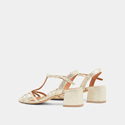 Sandales à Talons Et Bouts Ouverts En Velours Laminé Platine 8 Sandales à Talons Et Bouts Ouverts En Velours Laminé Platine – Image 6