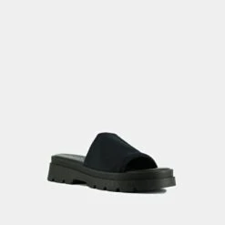 Mules à Bouts Ouverts Et Semelles Crantées En Lycra Noir -Xoxo Boutique 01W008609D.1694503768