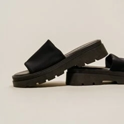 Mules à Bouts Ouverts Et Semelles Crantées En Lycra Noir -Xoxo Boutique 01W008609E.1694503768