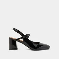 Salomés à Talons Et Bouts Pointus En Cuir Verni Noir -Xoxo Boutique 01W008611B.1694503774