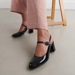 Salomés à Talons Et Bouts Pointus En Cuir Verni Noir -Xoxo Boutique 01W008611C.1694503774