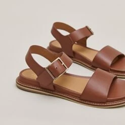 Sandales à Brides Et Bouts Ouverts En Cuir Cognac -Xoxo Boutique 01W008615E.1694503791