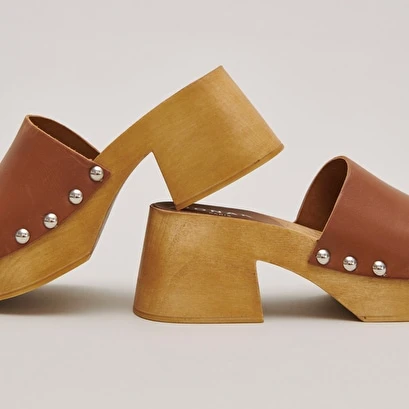 Mules à Plateformes Et Bouts Ouverts En Cuir Cognac 7 Mules à Plateformes Et Bouts Ouverts En Cuir Cognac – Image 5