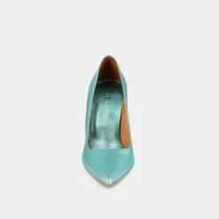 Escarpins à Talons Hauts Et Bouts Pointus En Cuir Métallisé Turquoise -Xoxo Boutique 01W008633F.1694503836