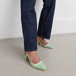 Babies à Talons Ouverts En Vernis Cuir Vert Clair -Xoxo Boutique 01W008653C.1694503909