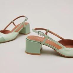 Babies à Talons Ouverts En Vernis Cuir Vert Clair -Xoxo Boutique 01W008653E.1694503910