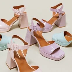 Sandales à Brides Et Plateformes En Vernis Lilas -Xoxo Boutique 01W008664G.1694503953