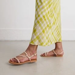 Sandales Tressées En Cuir Métallisé Platine -Xoxo Boutique 01W008673C.1694503986