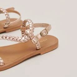 Sandales Tressées En Cuir Métallisé Platine -Xoxo Boutique 01W008673E.1694503987
