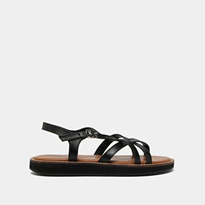 Sandales à Plateformes Et Brides Croisée... En Cuir Noir 4 Sandales à Plateformes Et Brides Croisée... En Cuir Noir – Image 2