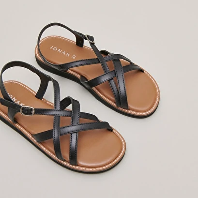 Sandales à Plateformes Et Brides Croisée... En Cuir Noir 7 Sandales à Plateformes Et Brides Croisée... En Cuir Noir – Image 5