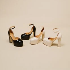 Babies à Talons Et Plateformes En Vernis Beige -Xoxo Boutique 01W008689G.1694504049