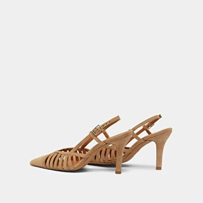 Escarpins à Bouts Pointus Et Détails Ajourés En Velours Camel 8 Escarpins à Bouts Pointus Et Détails Ajourés En Velours Camel – Image 6