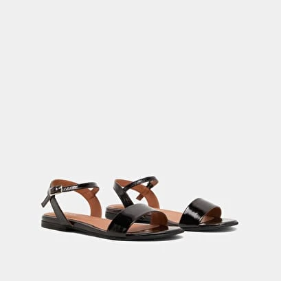 Sandales En Vernis Noir 6 Sandales En Vernis Noir – Image 4