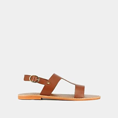 Sandales En Cuir Cognac 4 Sandales En Cuir Cognac – Image 2