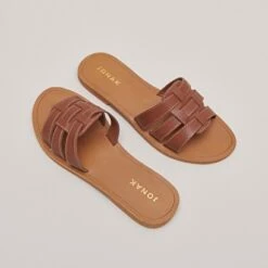 Mules à Brides Croisées En Cuir Cognac 11 Mules à Brides Croisées En Cuir Cognac -Xoxo Boutique 01W008711C.1694504135