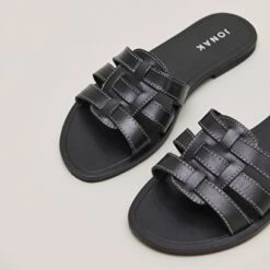 Mules à Brides Croisées En Cuir Noir -Xoxo Boutique 01W008712E.1694504141