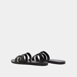 Mules à Brides Croisées En Cuir Noir -Xoxo Boutique 01W008712F.1694504141