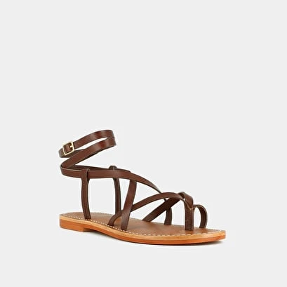 Sandales à Brides En Cuir Marron 6 Sandales à Brides En Cuir Marron – Image 4