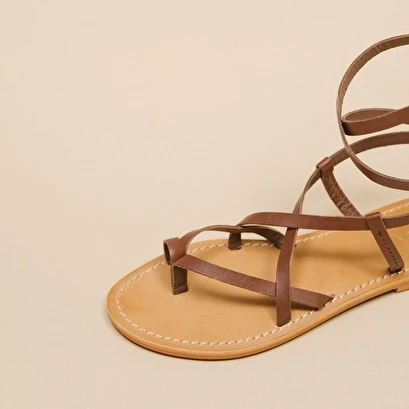 Sandales à Brides En Cuir Marron 7 Sandales à Brides En Cuir Marron – Image 5