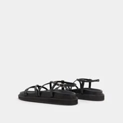 Sandales à Brides En Cuir Noir -Xoxo Boutique 01W008726F.1708517081