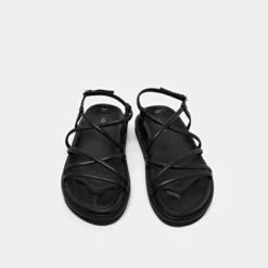 Sandales à Brides En Cuir Noir -Xoxo Boutique 01W008726G.1708517081