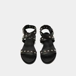 Sandales à Brides Croisées En Cuir Noir -Xoxo Boutique 01W008727G.1708517085