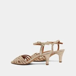 Sandales à Bouts Ouverts Et Talons En Velours Laminé Platine -Xoxo Boutique 01W008738F.1694504241