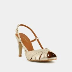 Escarpins à Bouts Ouverts Et Talons Hauts En Velours Laminé Platine -Xoxo Boutique 01W008739D.1694504243