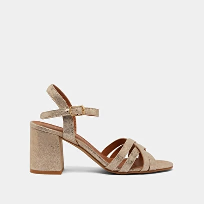 Sandales à Bouts Ouverts En Velours Laminé Platine 4 Sandales à Bouts Ouverts En Velours Laminé Platine – Image 2