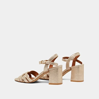 Sandales à Bouts Ouverts En Velours Laminé Platine 8 Sandales à Bouts Ouverts En Velours Laminé Platine – Image 6