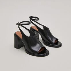 Sandales à Talons Hauts En Cuir Vieilli Noir -Xoxo Boutique 01W008759C.1694504319