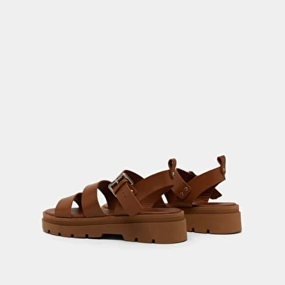 Sandales à Plateformes Et Boucles En Cuir Cognac 8 Sandales à Plateformes Et Boucles En Cuir Cognac – Image 6