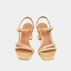 Sandales à Talons Hauts En Cuir Métallisé Or -Xoxo Boutique 01W008773H.1708516778