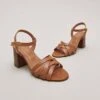 Sandales à Bouts Ouverts En Cuir Camel -Xoxo Boutique 01W008774A.1694504371
