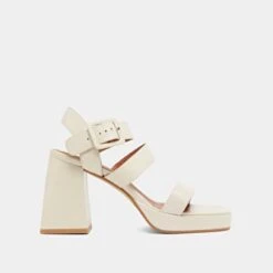 Sandales à Brides Ouvertes Et Plateforme... En Cuir Vieilli écru -Xoxo Boutique 01W008776B.1694504378